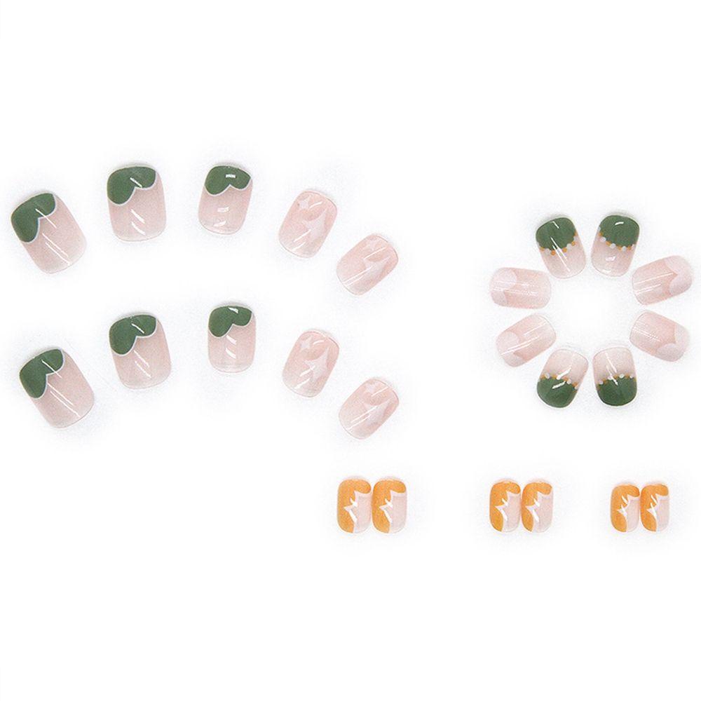 MIHAN1 Hộp 24 Móng Tay Giả Đầu Tròn / Vuông Trang Trí Nghệ Thuật