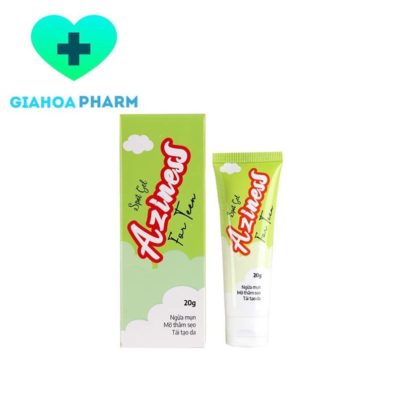 Aziness for teen - Gel ngừa mụn trứng cá, tái tạo da, mờ thâm sẹo, giảm nhờn, giúp da sáng hồng, mịn màng (Dược Nam Hà)