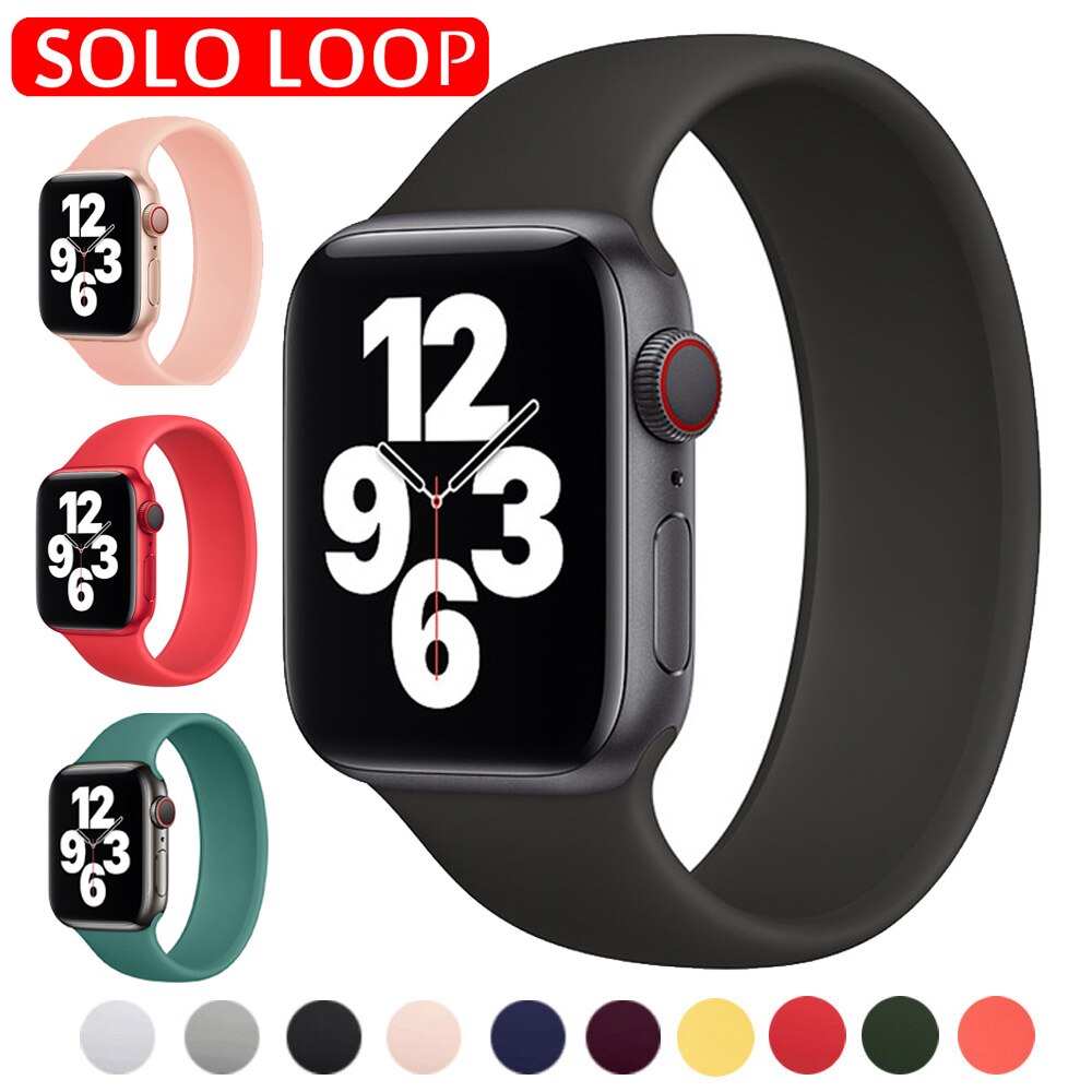 Dây Đeo Silicone Co Giãn Cho Đồng Hồ Thông Minh Apple Watch 6 5 / Se Kích Thước 38 / 40 / 42 / 44mm