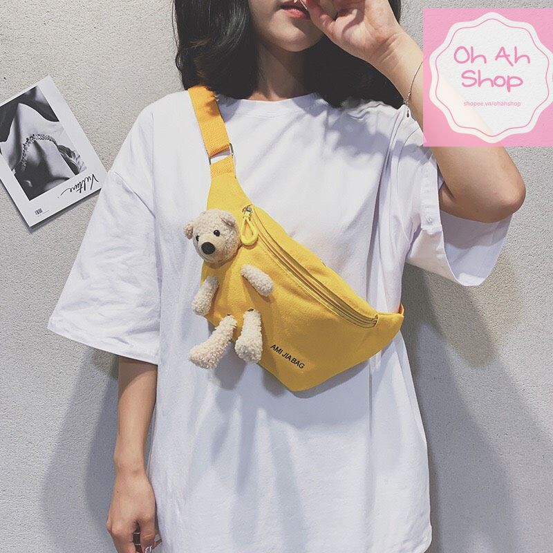 🍓 Túi Đeo Chéo Gấu Hot Trend 2020 Túi Bao Tử Gấu Túi Ulzzang Cực Dễ Thương