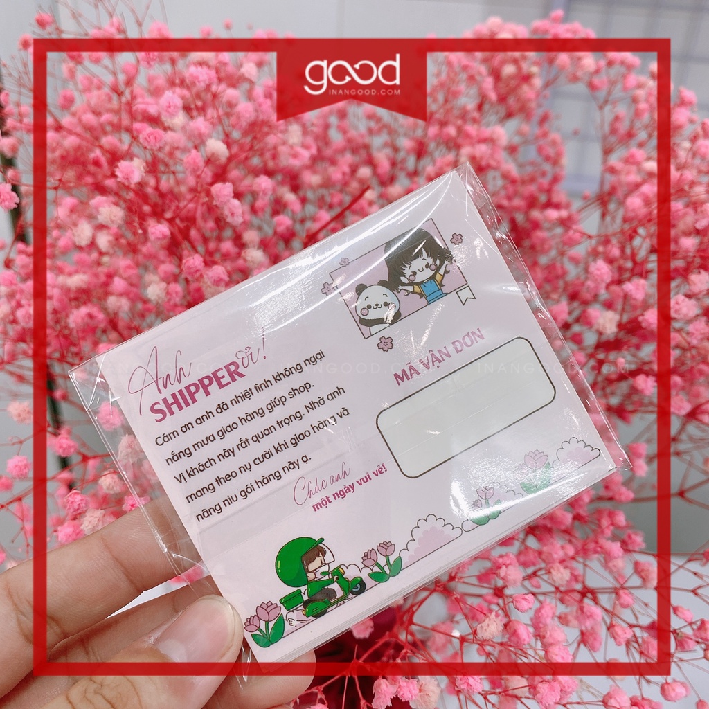 [Tem dán có keo] Tem dán CẢM ƠN ANH SHIPER có ô ghi mã vận đơn nhiều mẫu dễ thương