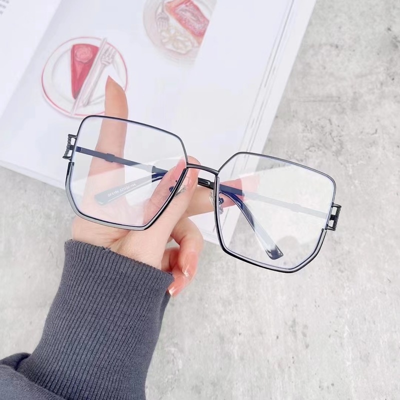 Kính Mát Gọng Vuông Kim Loại Chống Ánh Sáng Xanh Thời Trang Hàn Quốc