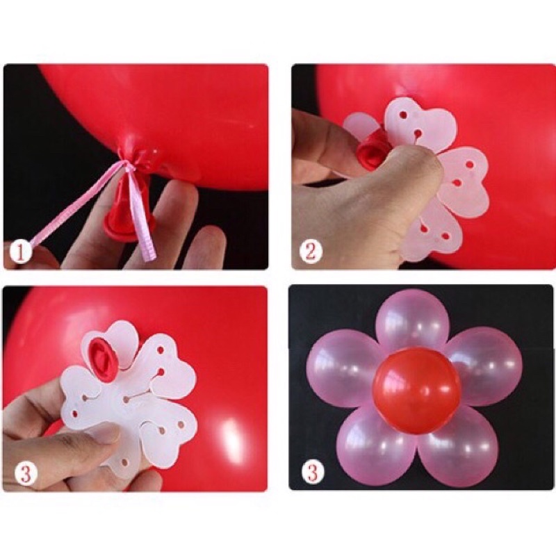 Miếng nhựa kẹp hình hoa 5 cánh bóng bay trang trí sinh nhật