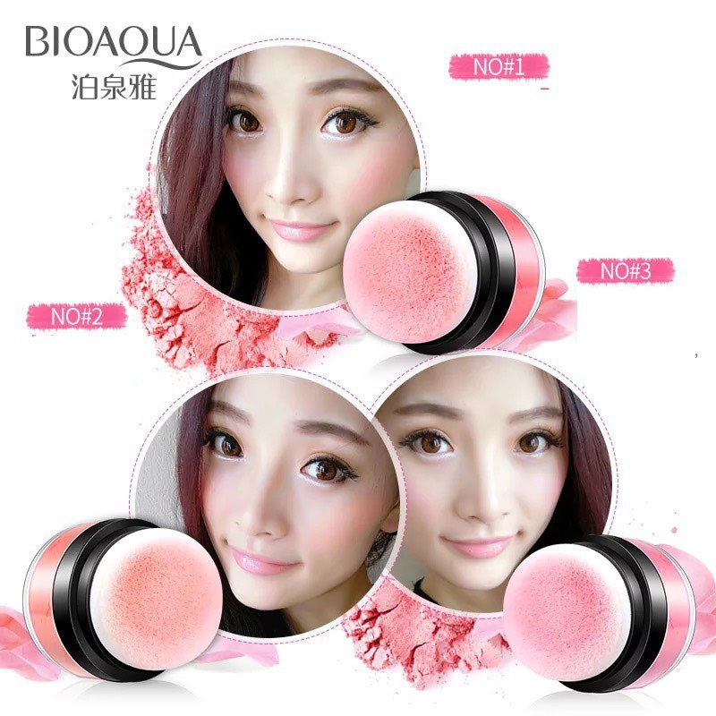Phấn má hồng Bioaqua 3 màu dùng để trang điểm làm đẹp | BigBuy360 - bigbuy360.vn