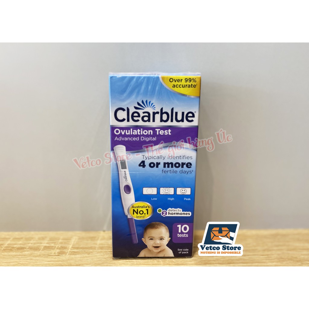 Que Thử Rụng Trứng Điện Tử Clearblue Advanced Digital 4-OR-MORE (Set 10 que) của Úc