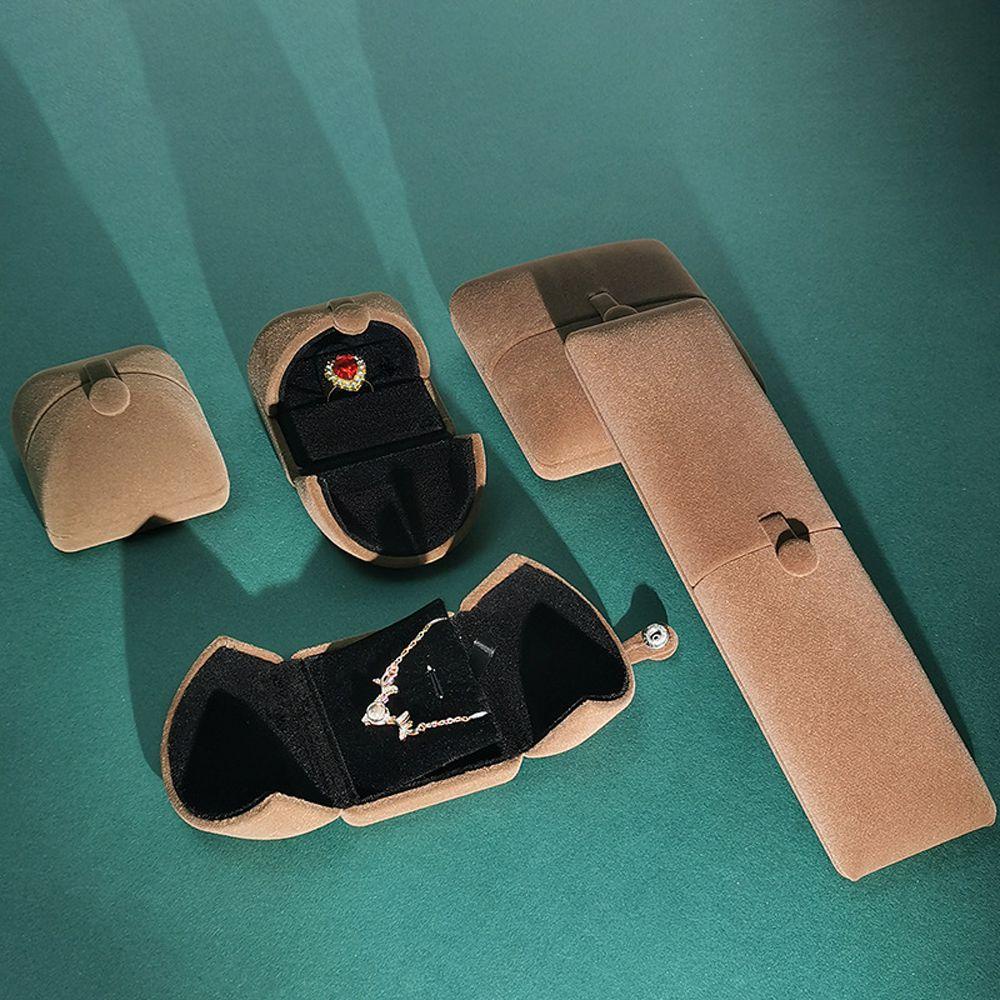 ANEMONE Hộp Đựng Trang Sức Bằng Nhung Màu Sắc Đơn Giản Sáng Tạo