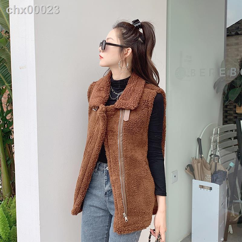 ๑▩☞Áo khoác lông cừu không tay thời trang thu đông phong cách Hàn Quốc cho nữ
