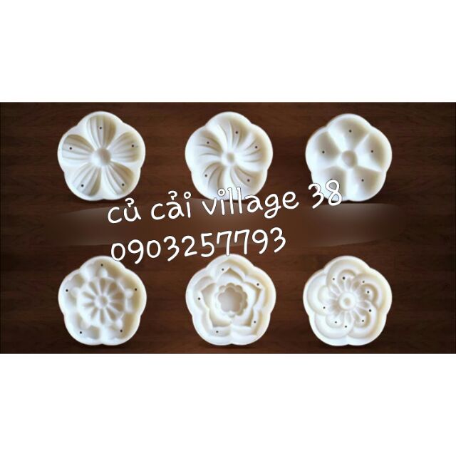 Khuôn bánh trung thu 3d bộ loại 75gr 6 mặt