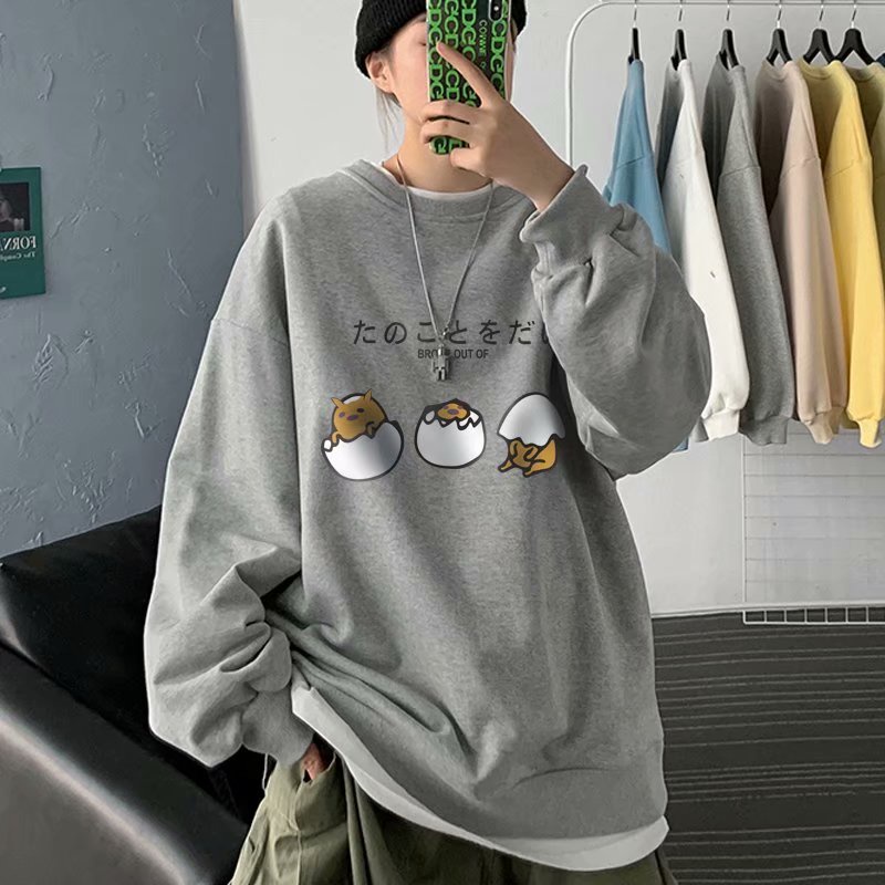Áo Sweater Tay Dài Cổ Tròn Dáng Rộng In Họa Tiết Hoạt Hình Phong Cách Hip Hop Thời Trang Cho Nam Giới Size M-8XL