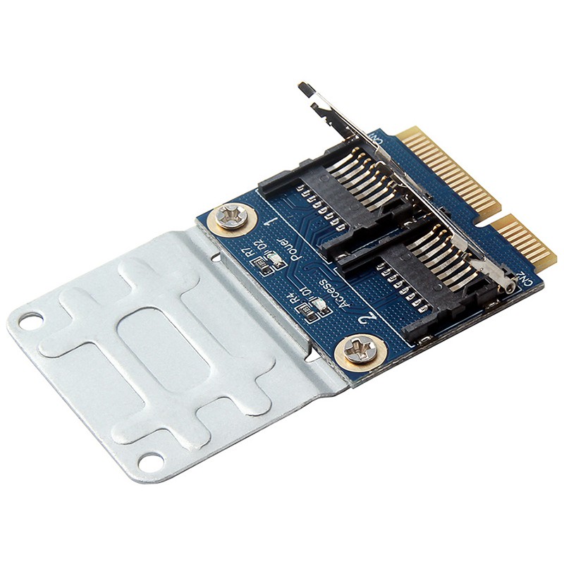 SSD HDD for Laptop Dual Micro- SD SDHC SDXC TF PCIe Memory Card Reader MPCIe to 2 Mini-Sdcards Mini Pci-E Adapter