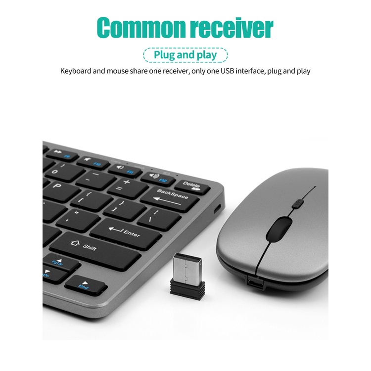 Combo BàN PhíM + ChuộT Bluetooth 5.0 & 2.4G Không Dây Mini Cho Laptop PC TV iPad Macbook Android