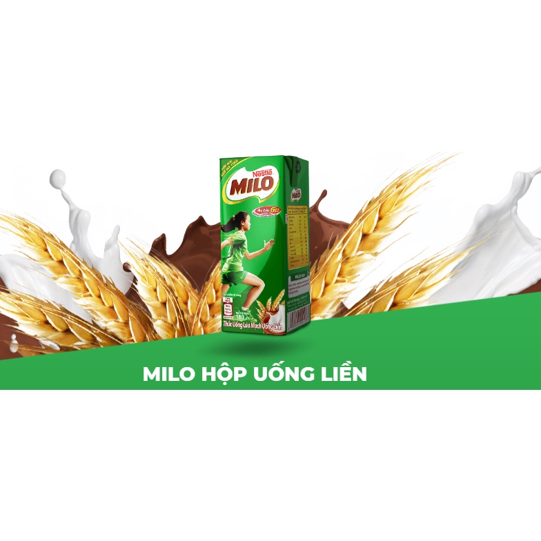 Combo 2 lốc sữa milo lúa mạch ( mỗi lốc 4 hộp x 180ml) date mới 8 tháng
