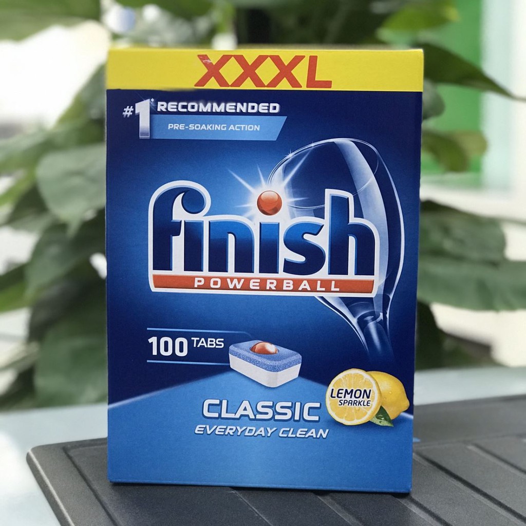 Viên rửa chén Finish Classic 100 viên - hương Chanh