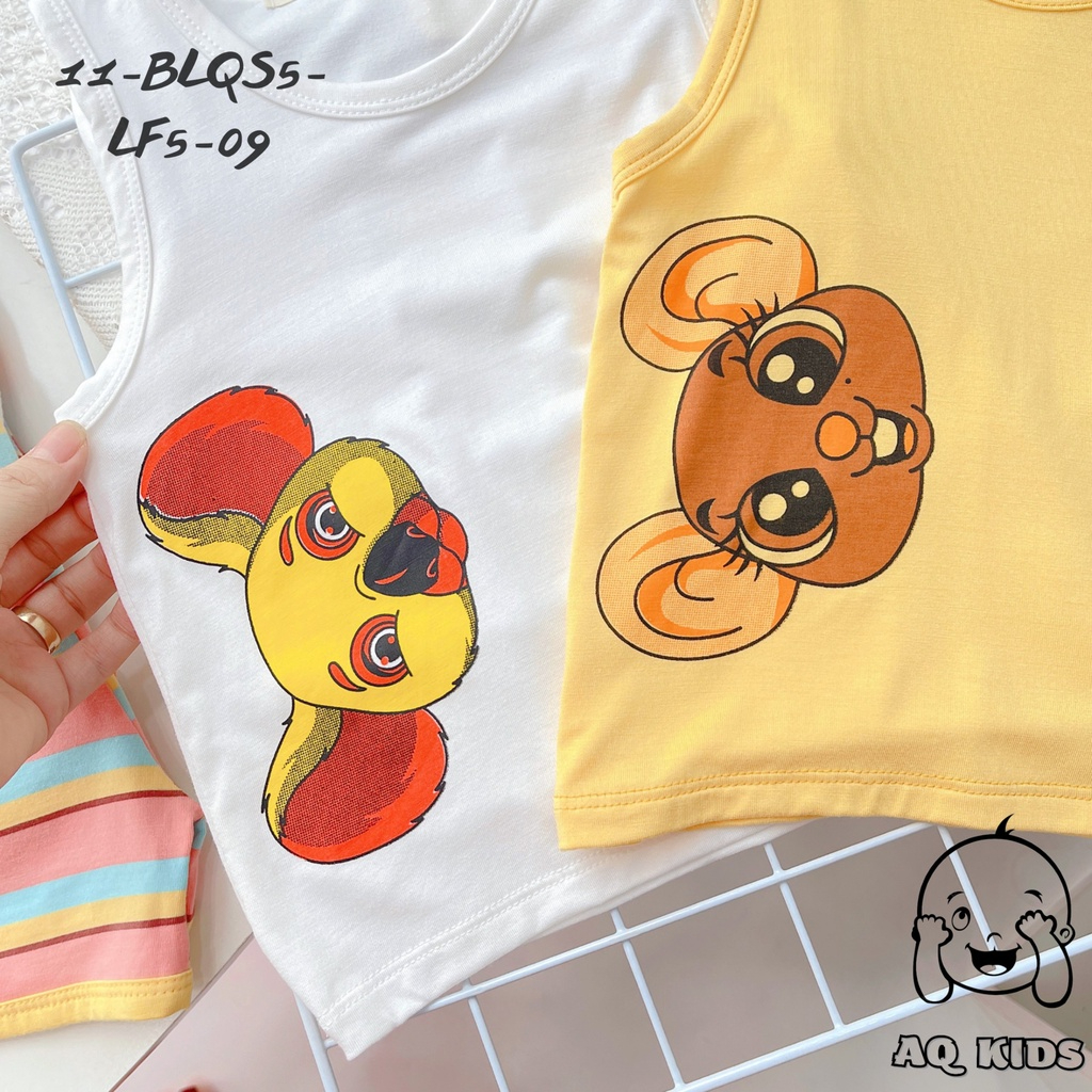 [Size đại] Bộ minkymom, Minlybaby ba lỗ size đại cho bé trai, bé gái vải thun lạnh sọc thoáng mát Uni baby - BLQS5