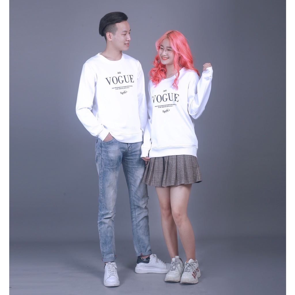 Áo Thu Đông Nam Nữ In Chữ VOGUE - Chất Poly Dày Dặn - MÃ TD75