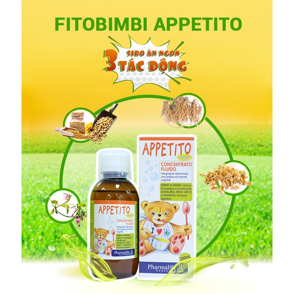 Siro ăn ngon cho bé Appetito Bimbi của Fitobimbi hàng nhập khẩu từ Ý, tăng sức đề kháng cho bé