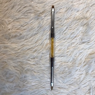 Cọ nail 2 đầu| cọ bản số 2 và cọ đắp hoa nổi số 2. Cán vàng