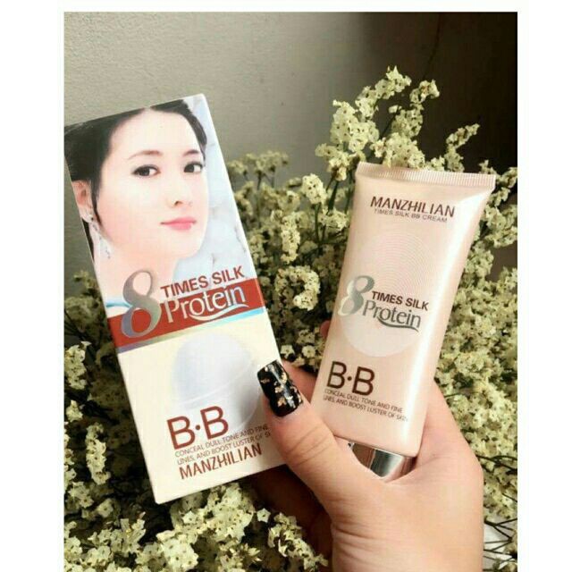 Kem nền BB cream collagen MANZHILIAN 8 time silk protein làm trắng da tinh chất tơ tằm