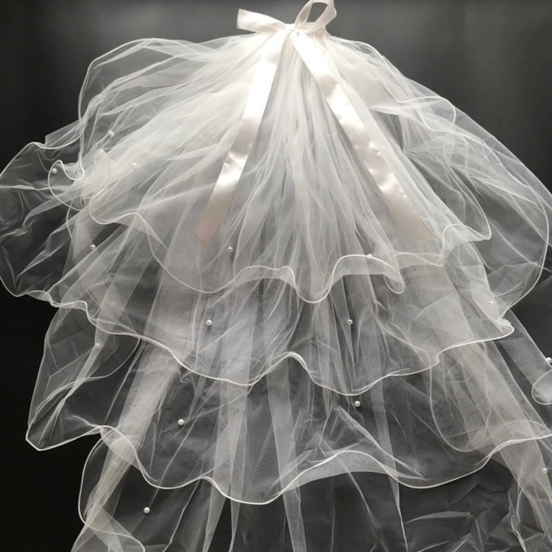 Mạng Che Mặt Nhiều Lớp Đính Hạt Dùng Trang Trí Đám Cưới