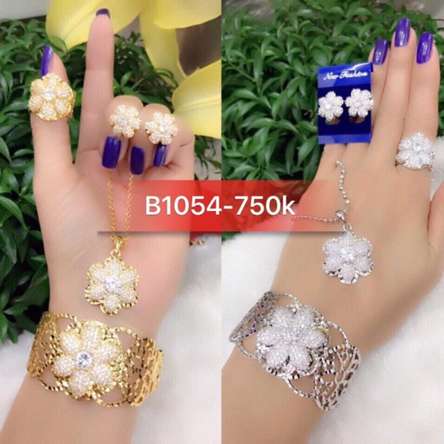 Bộ trang sức xi mạ vàng và bạch kim cao cấp B1054