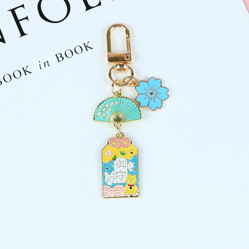 Móc khóa gắn phụ kiện trang trí hình hoa anh đào phong cách Nhật Bản