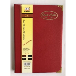 Sổ bìa da cao cấp Minh Châu- Sổ ghi chép có nẹp góc CK7: Mã số 072 ( 200trang