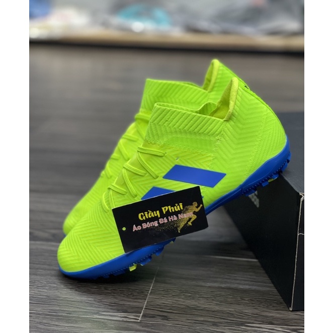 Giày BĐ Nemeziz 18.3 Nõn chuối Vạch Xanh Than Cổ Lửng TF