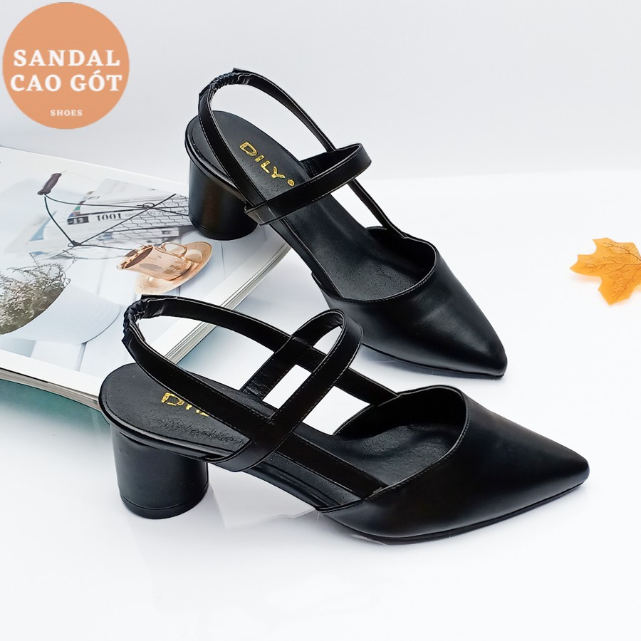 Giày Cao Gót sandal bít mũi gót tròn 6p CG0499 Giày dép xinh MYS