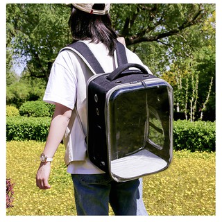 [ƯU ĐÃI TRÊN SHOPEE] balo vuông phi hành gia mặt kính dành cho chó mèo dưới 5kg