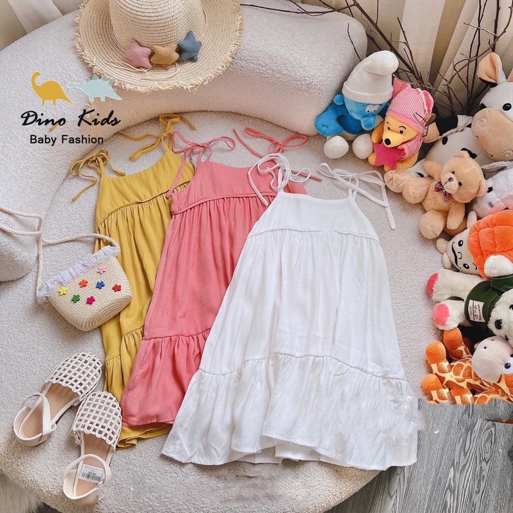 Váy 2 dây bé gái, váy maxi 3 màu dây điều chỉnh được cho bé