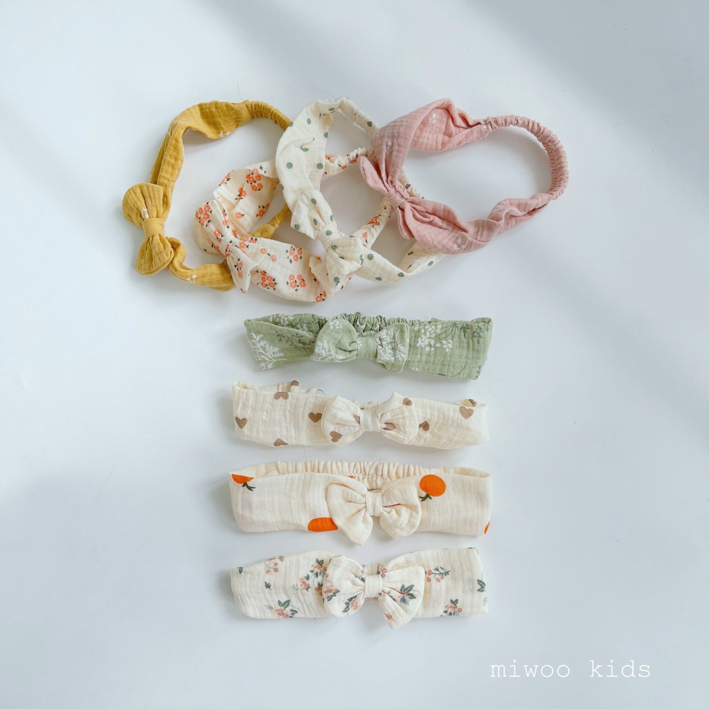 Set Bộ 2 Dây Miwoo Kid cho Bé Gái Size 8-18kg💖Đồ Bộ Bé Gái 2 Dây Chất Xô Muslin Cao Cấp Kèm Turban Họa Tiết Đáng Yêu