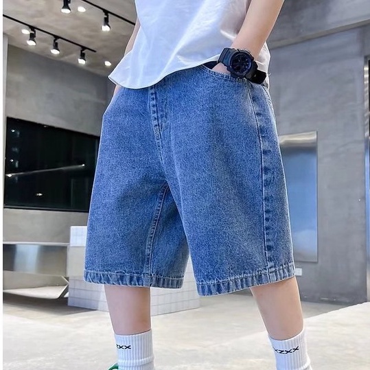 Quần short denim BXPB ống rộng phong cách năng động thời trang cho bé trai