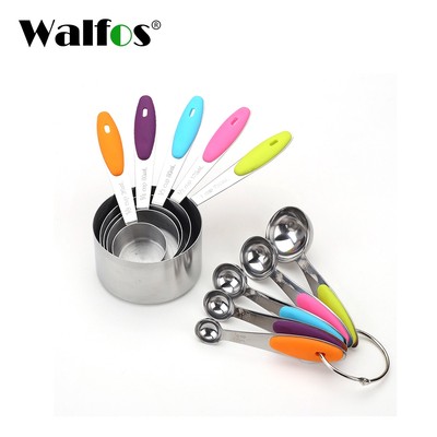 Bộ 10 muỗng đo lường Walfos bằng thép không gỉ nhiều màu