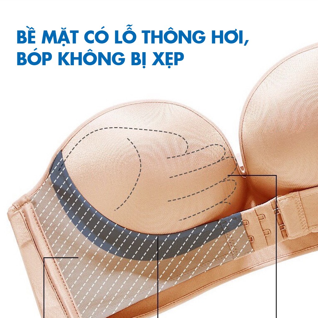 Áo Quây Chống Tuột AQCT01 Nâng Ngực Cúp Ngang Không Gọng Cao Cấp Cài Trước Quyến Rũ Hở Lưng Sexy