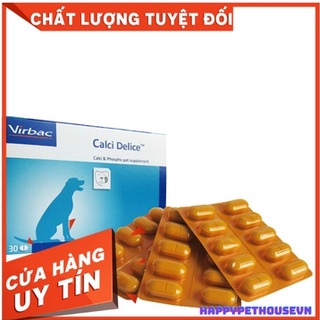 Hộp 30 viên Virbac Calci Delice - Canxi cho thú cưng cho chó mèo nhãn hàng Pháp