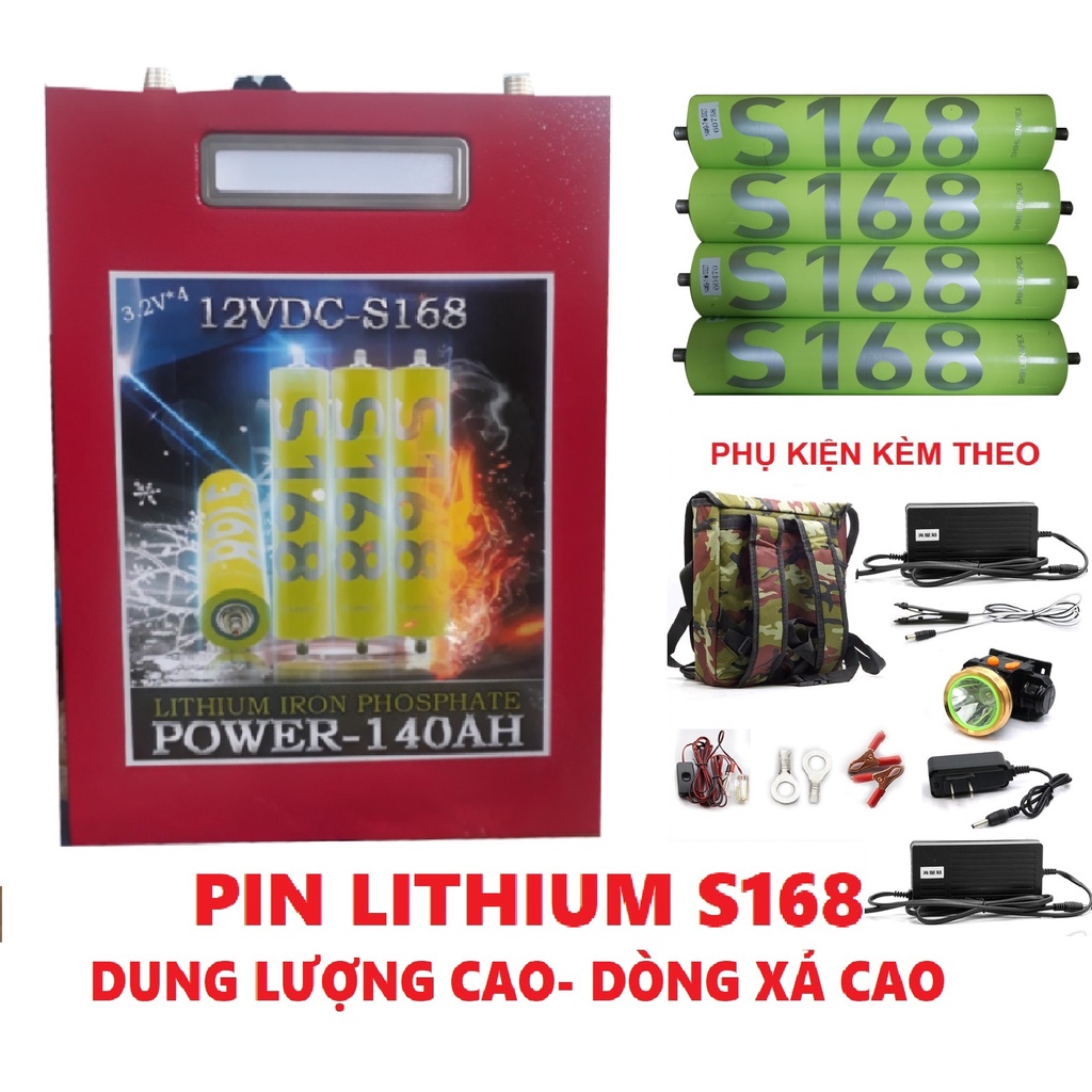 Pin lithium Dung Lượng Cao S168 13.6V-140AH DÒNG XẢ CỰC LỚN