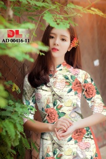 Vải áo dài hoa hồng