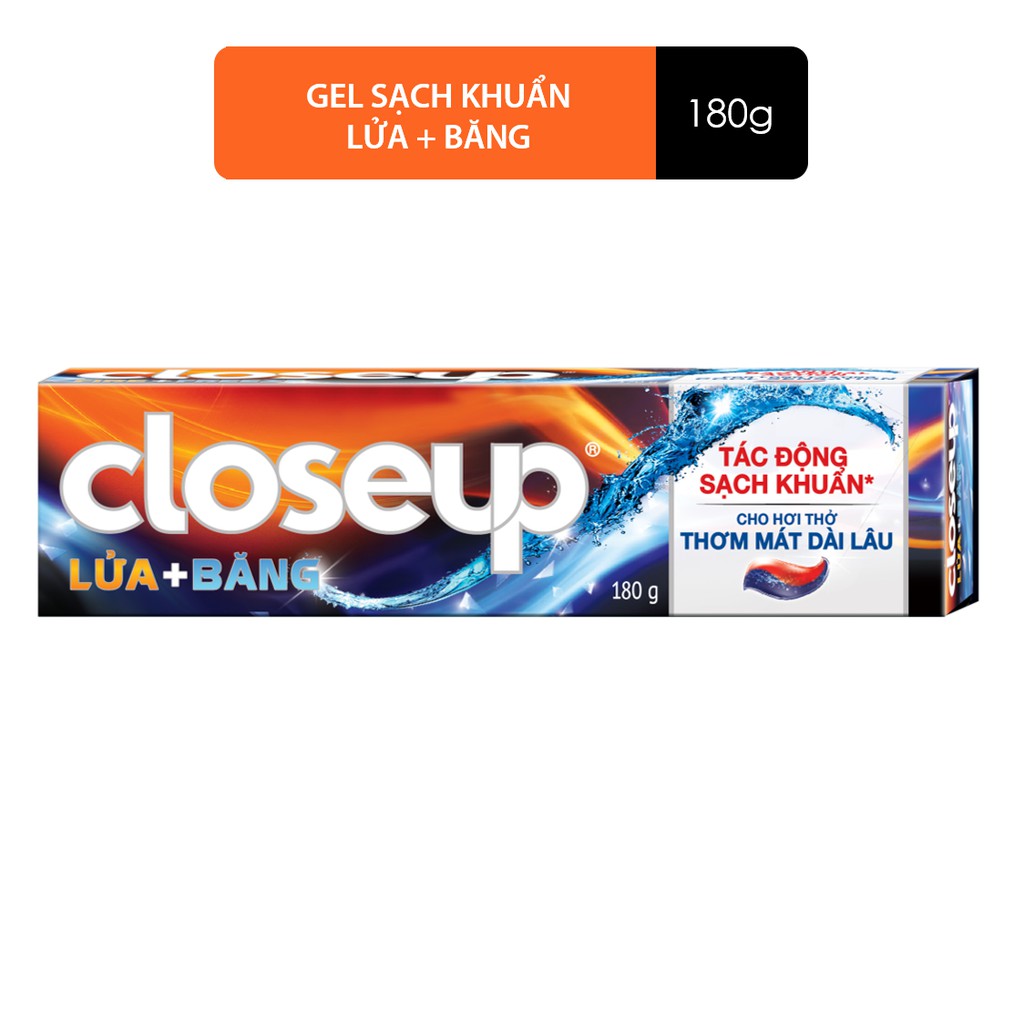 Kem đánh răng dạng gel giúp sạch khuẩn Closeup 180g cho hơi thở thơm mát dài lâu