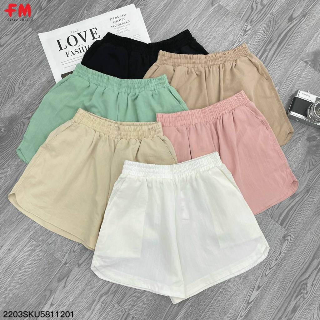 Quần đùi nữ FMSTYLE short ống rộng lưng cao mặc nhà cao cấp chất thun co giãn thấm hút mồ hôi ngày hè 220312501