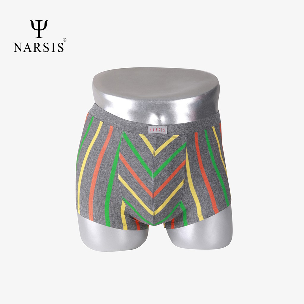 Quần lót đùi nam Narsis F6026 màu ghi sọc vàng cam