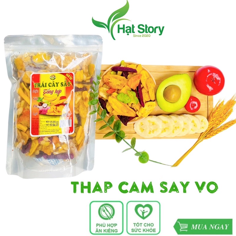 500Gr Trái Cây Thập Cẩm Sấy Vỡ Đủ Vị, Thơm, Giòn, Cam Kết Ngon Rẻ
