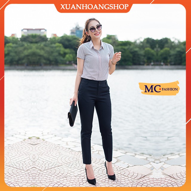 Quần Tây Nữ Công Sở Mc Fashion, Ống Côn, Lưng Cao, Dáng Âu, Màu Đen Q0248-Xanh Tím Than | BigBuy360 - bigbuy360.vn