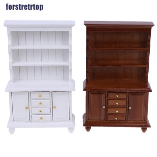 【FSTTTOP】1/12 Dollhouse Miniature Furniture Multifunction Wood Cabinet Bookcas