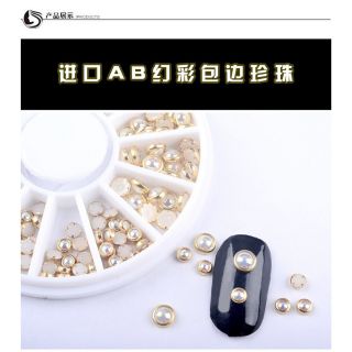 Khay 12 ô hạt trai viền kim loại
