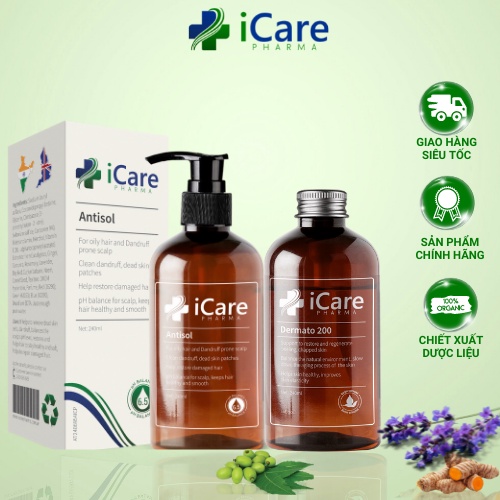 Combo Chăm Sóc Tóc Dermato 200 &amp; Dầu Gội Sạch Gàu Antisol - Giải Pháp Cho Mái Tóc Chắc Khỏe, Chiết Xuất Từ Dược Liệu