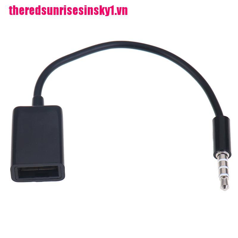 (3C) Giắc Chuyển Đổi Từ 3.5mm Male Aux Audio Sang Usb 2.0 Female Car Mp3