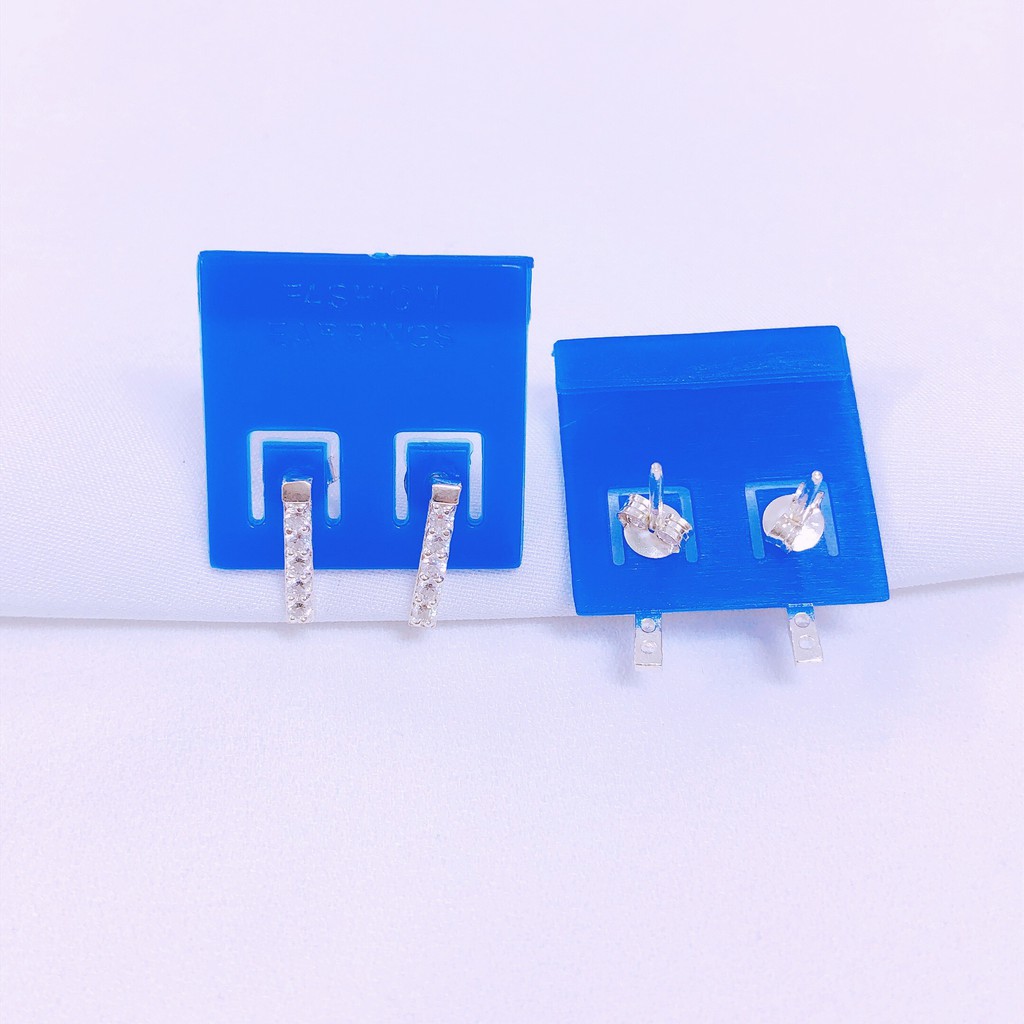 Bông tai nữ bạc đẹp dạng thanh chất liệu bạc chuẩn sáng đẹp bền màu/ Trang sức bạc JQN uy tín, chất lượng