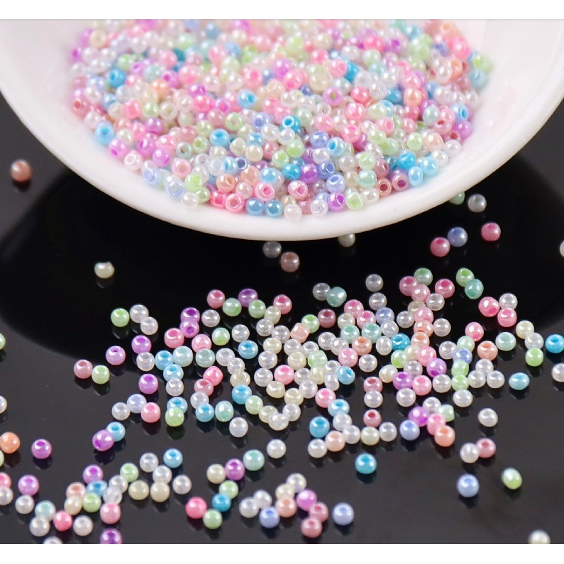 Hạt xâu làm trang sức hình tròn bằng thủy tinh 2mm / 3mm / 4mm