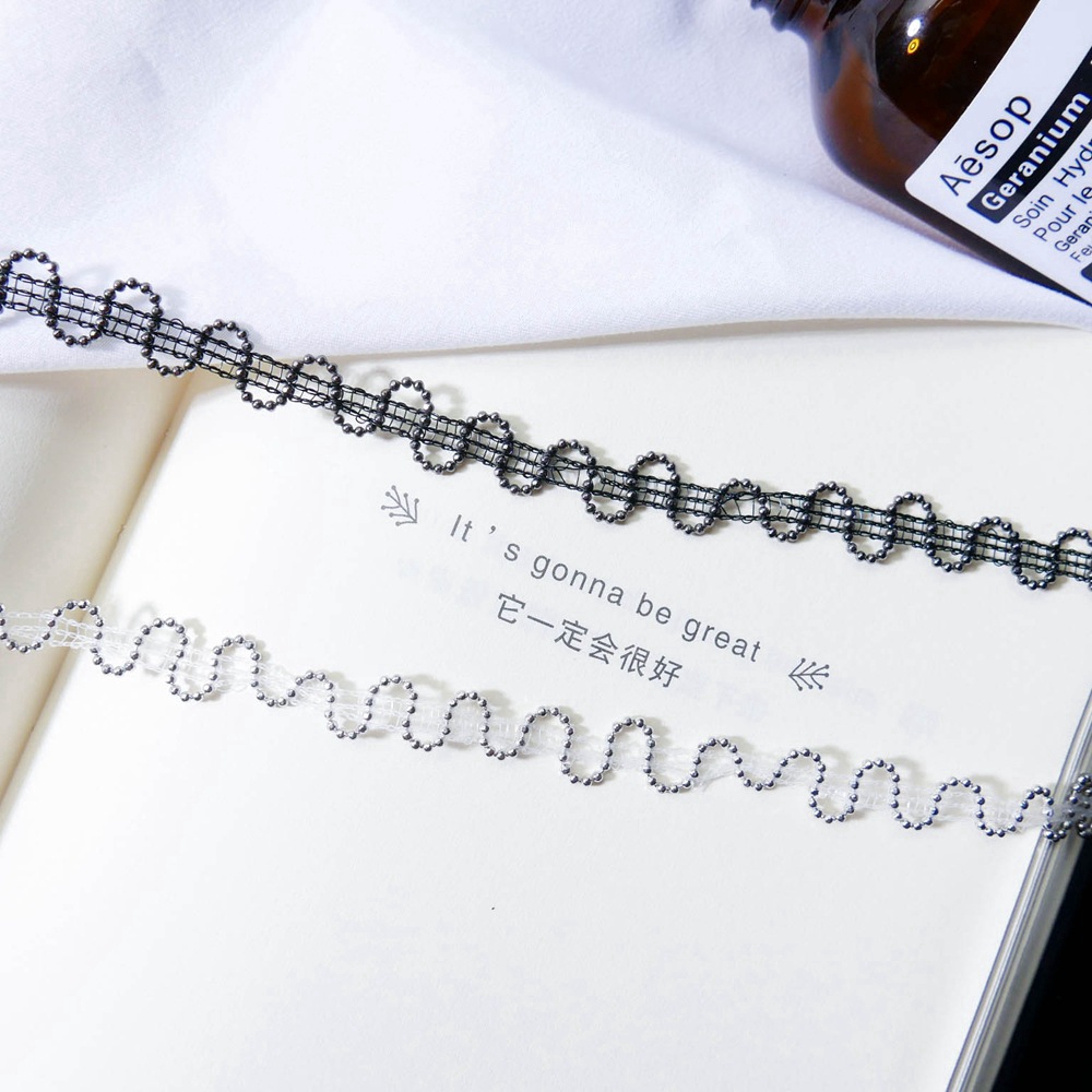 Dây chuyền choker dạng dây bện nhỏ nhắn đính hạt châu đơn giản có 4 kiểu dáng thời trang dành cho nữ