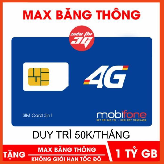 Sim Max Băng Thông Mobifone - Sim 4g Mobifone 1 Tỷ GB/Tháng
